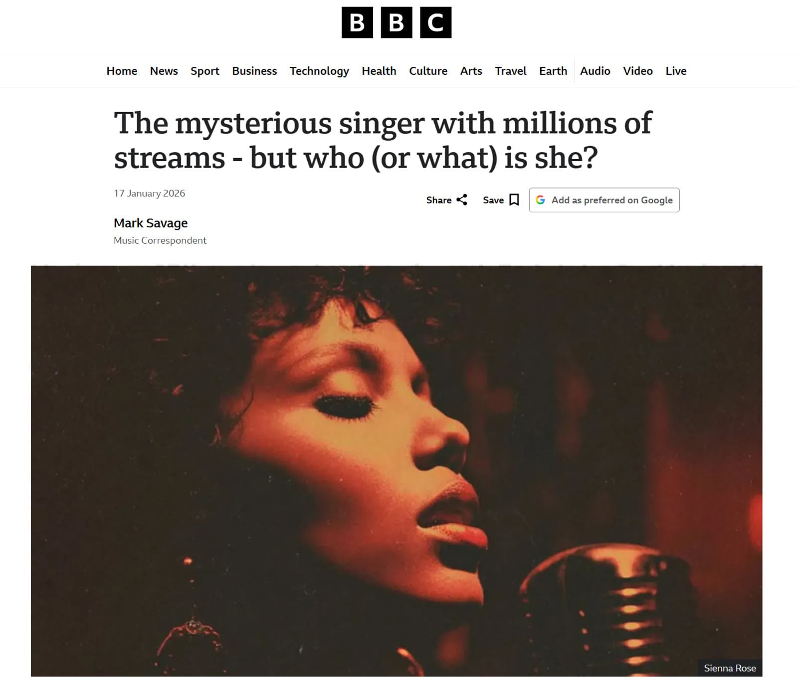 BBC article about the artist