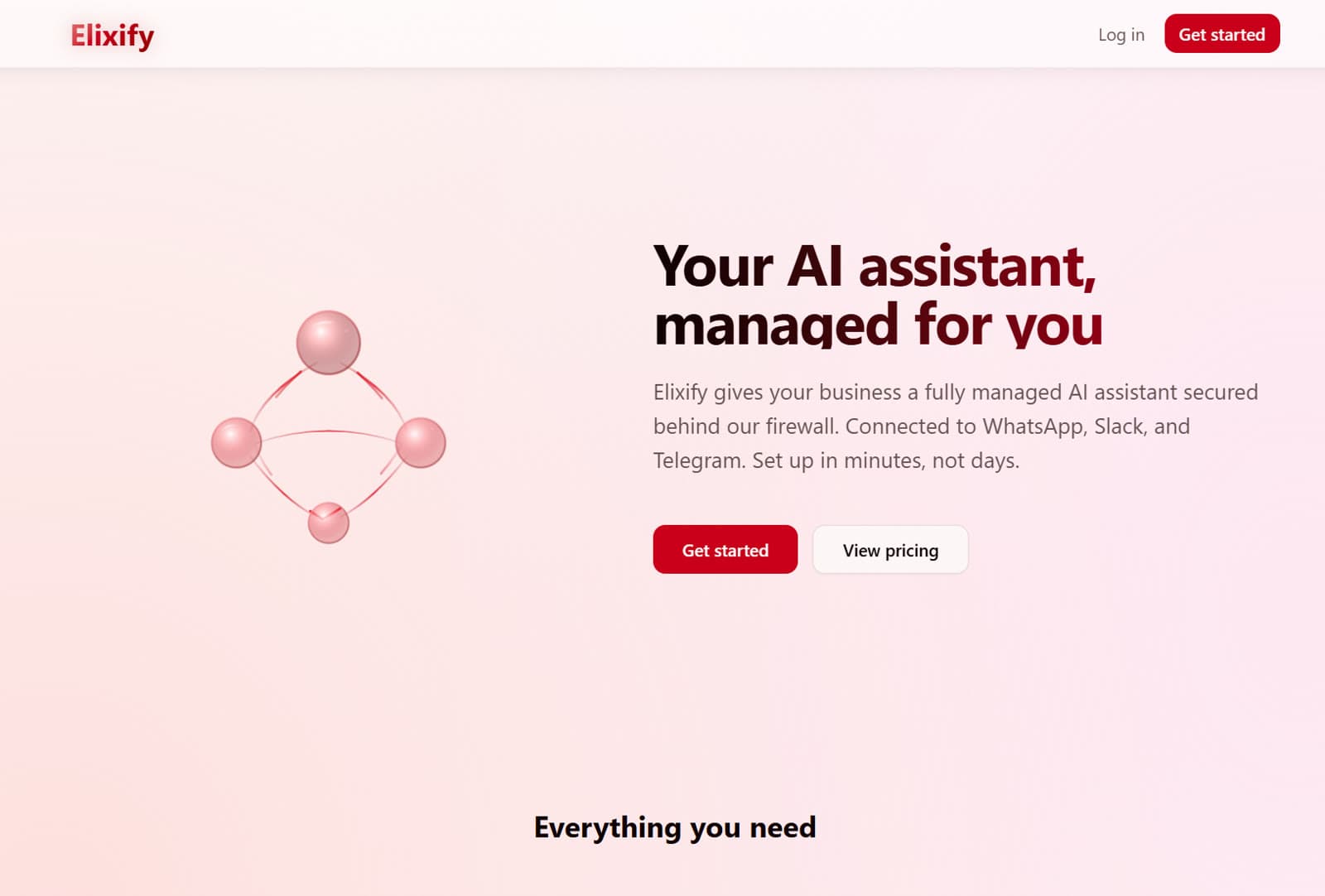 Elixify landing page
